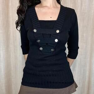 Black knit top